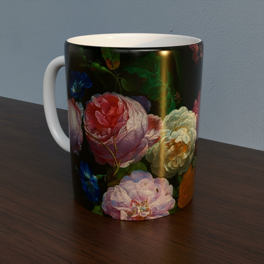 Still Life with Flowers (Heem) -  Fine Art Ceramic Mug - Various Colours