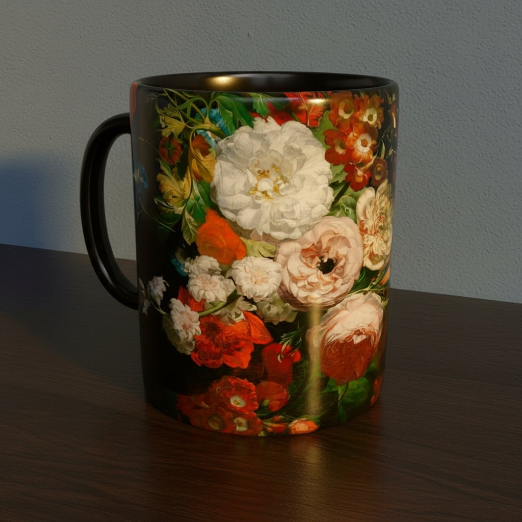 Still Life with Flowers (Ruysch) -  Fine Art Ceramic Mug - Various Colours