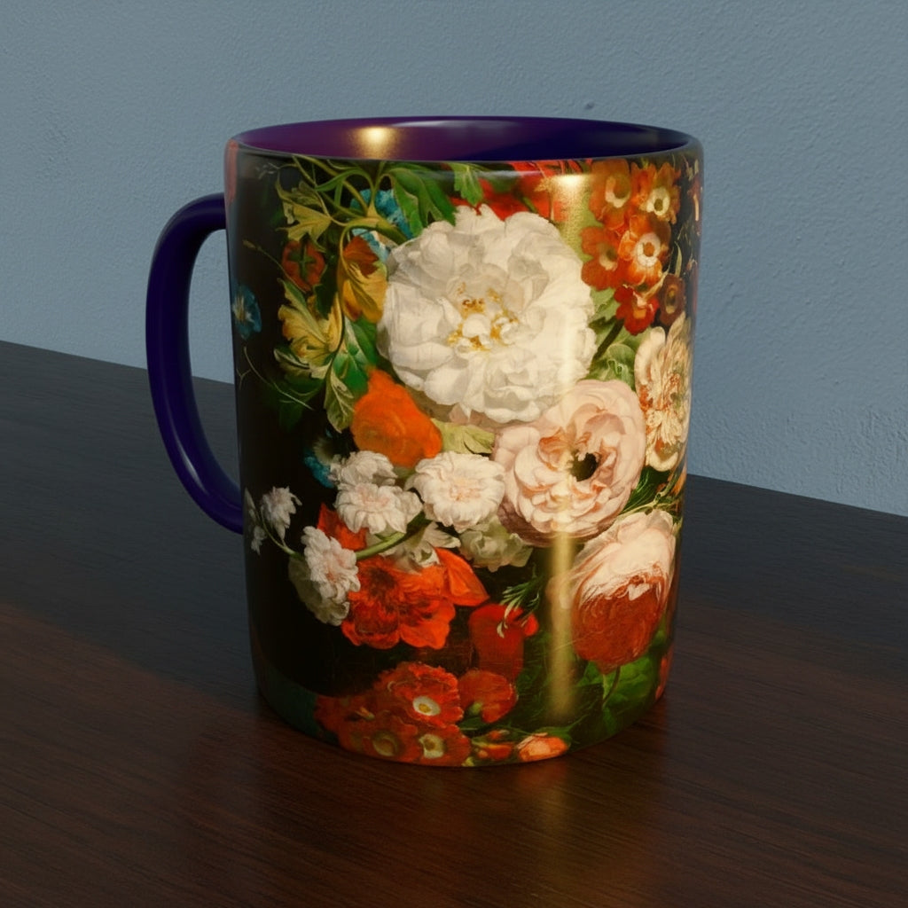Still Life with Flowers (Ruysch) -  Fine Art Ceramic Mug - Various Colours