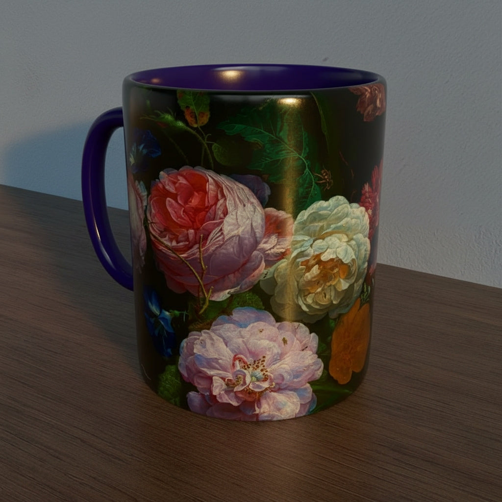 Still Life with Flowers (Heem) -  Fine Art Ceramic Mug - Various Colours